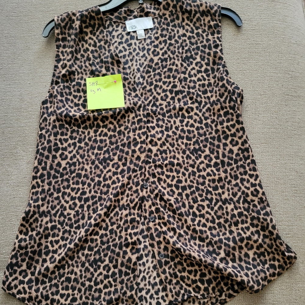 Sh8 Nordstrom Animal Print Button-Down Blouse